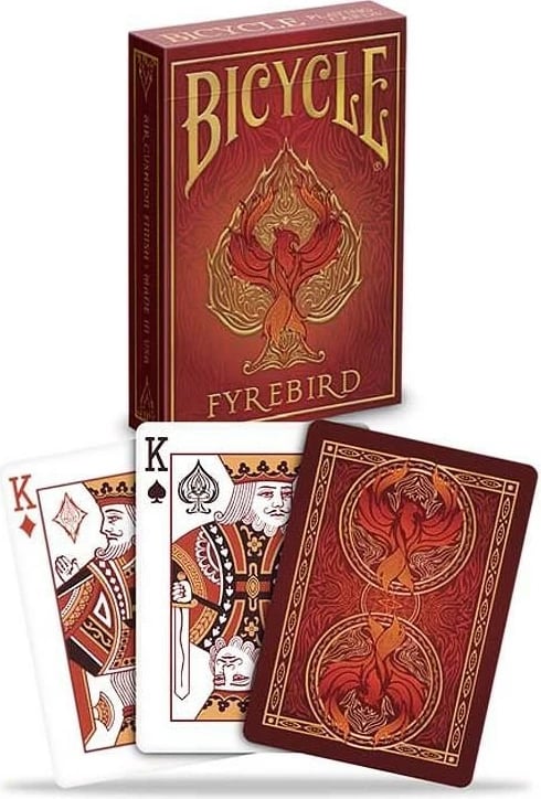 Letra loje Bicycle Firebird 93610, poker size, dizajn i personalizum, të kuqe