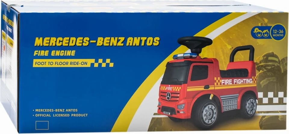 Makinë lodër me shtytje, Baby Mix, Mercedes HASICI, deri 25 kg, me drita e tinguj, 12m+, e kuqe