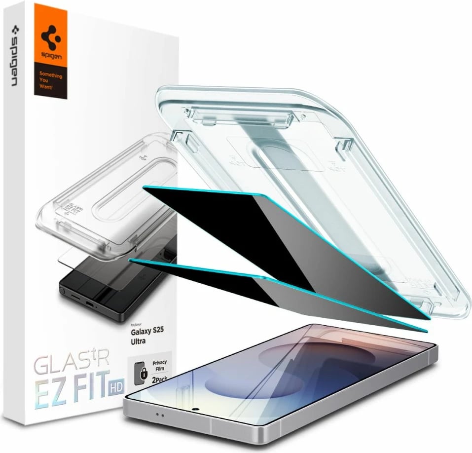 Xham mbrojtës Spigen Glas.TR Ez Fit Privacy për Samsung Galaxy S25 Ultra, 2 copë