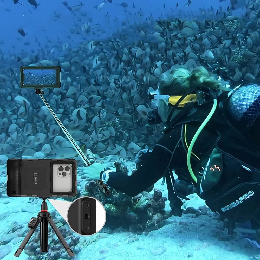 Mbështjellës Tech-Protect Waterproof Case IPX8 për celular 4.7-6.7 inç, i zi