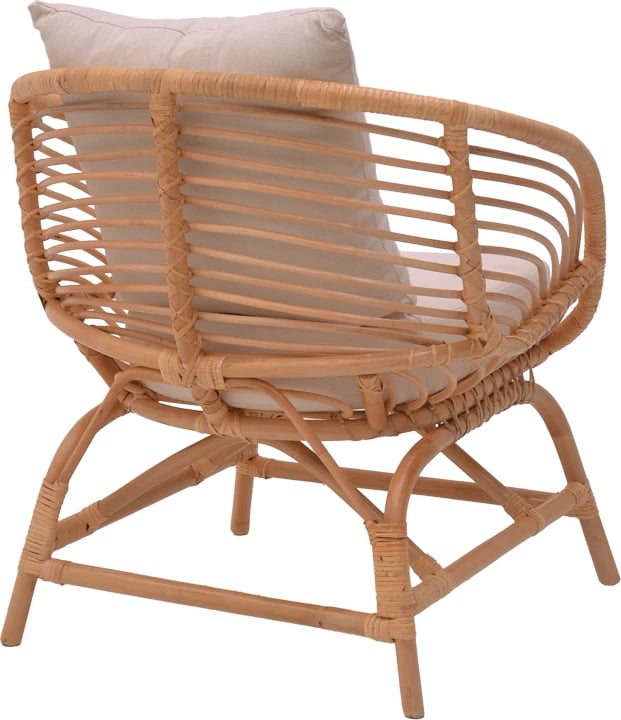 Karrige Caxen ratan natyral-jastëk i bardhë 72x63x75cm