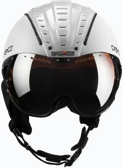 Helmetë skijimi CASCO SP-2 Carbonic Visor, e bardhë S