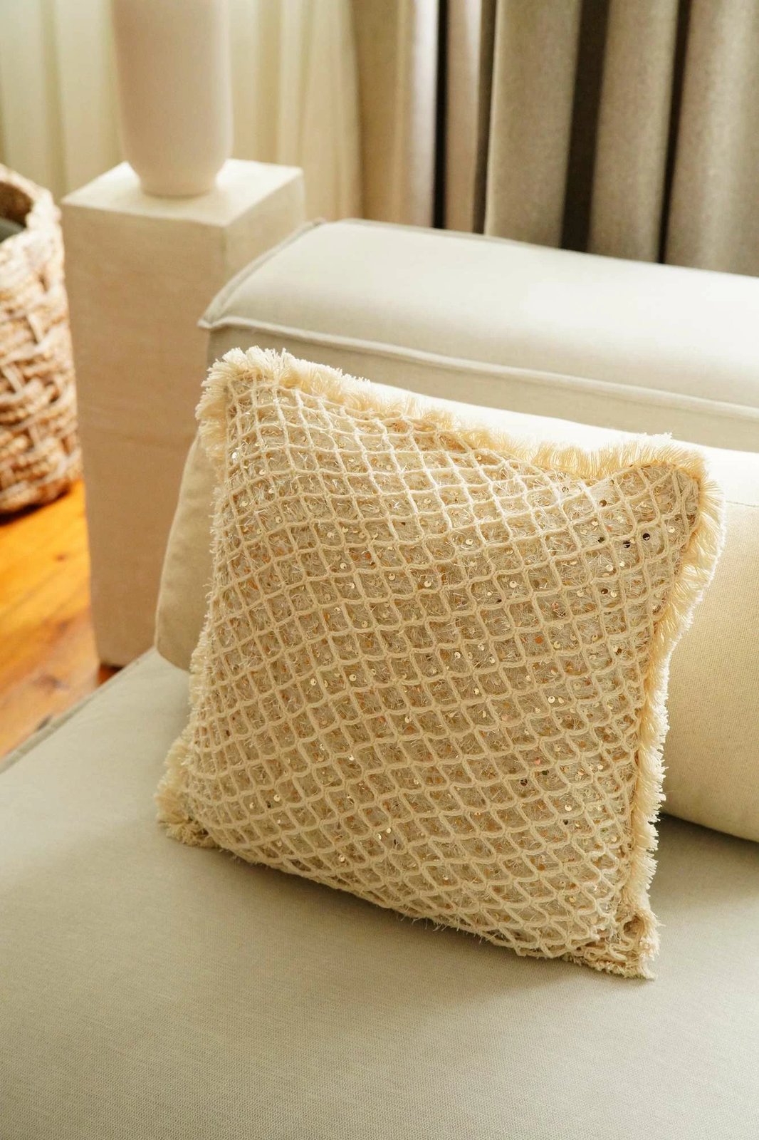 Jastëkëmbulesë bezhë Evila Originals, KET007, 43x43cm