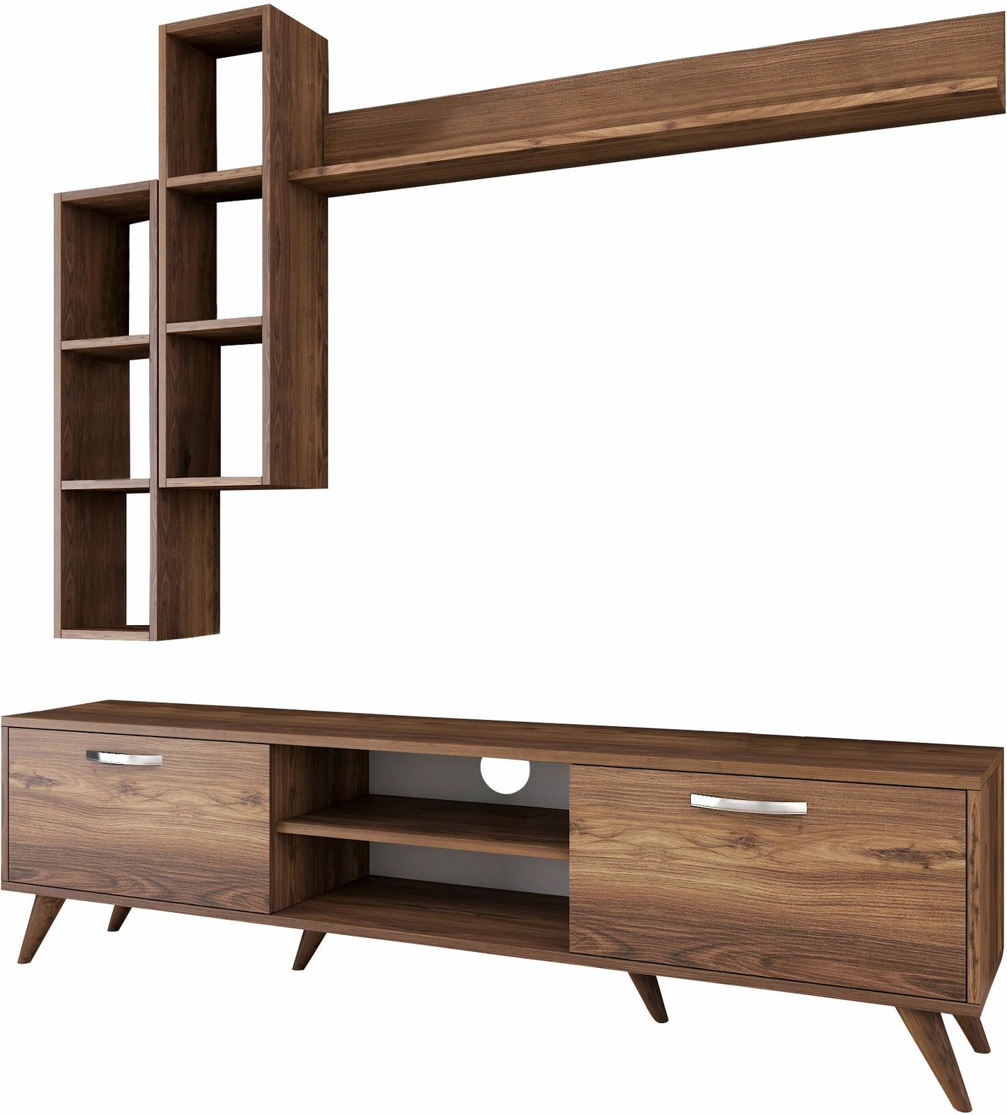 Komodë TV Hanah Home, M16 - 262, ngjyrë arre, me rafte muri