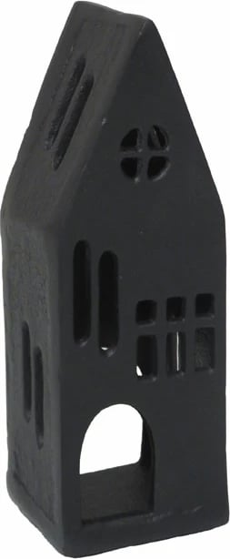 Dekor shtëpie në formë shtëpize, alumin i zi, 6x5x17 cm