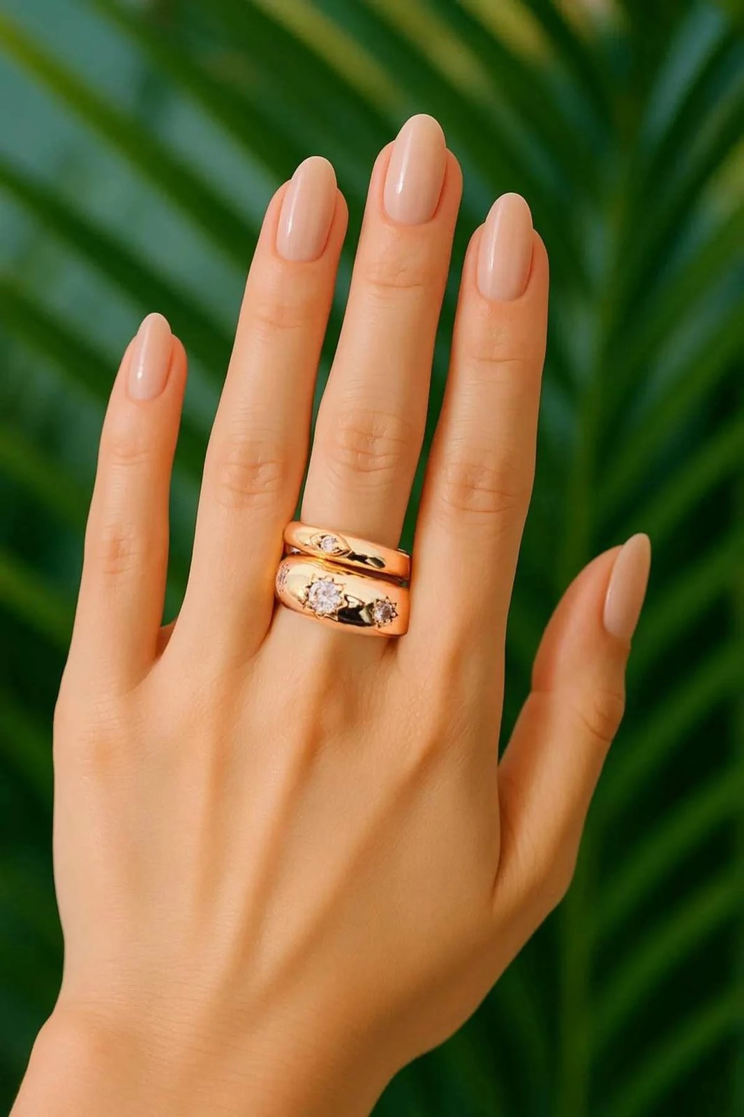 Unazë Jumeon, ngjyrë ari, gur zirkon