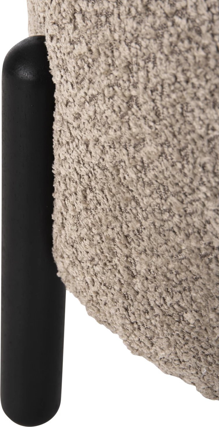 Karrige për bar, ngjyrë bezhë, këmbë metalike të zeza, Φ45x36H cm