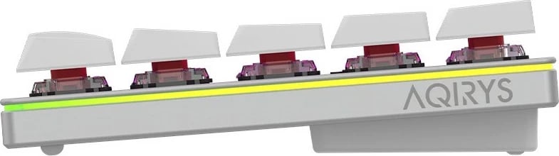 Tastierë mekanike Aqirys Agena, 65%, 68 taste, Gateron Red, RGB, wireless & me kabllo, e bardhë