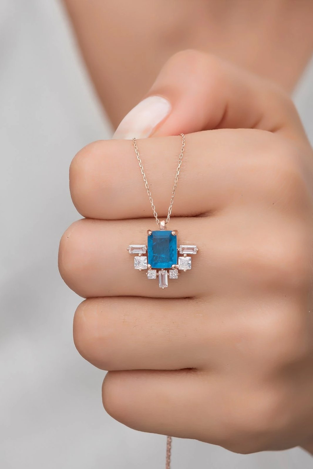 Qafore argjendi, ngjyrë rozë ari dhe kaltër, Jumeon, NRZ99529