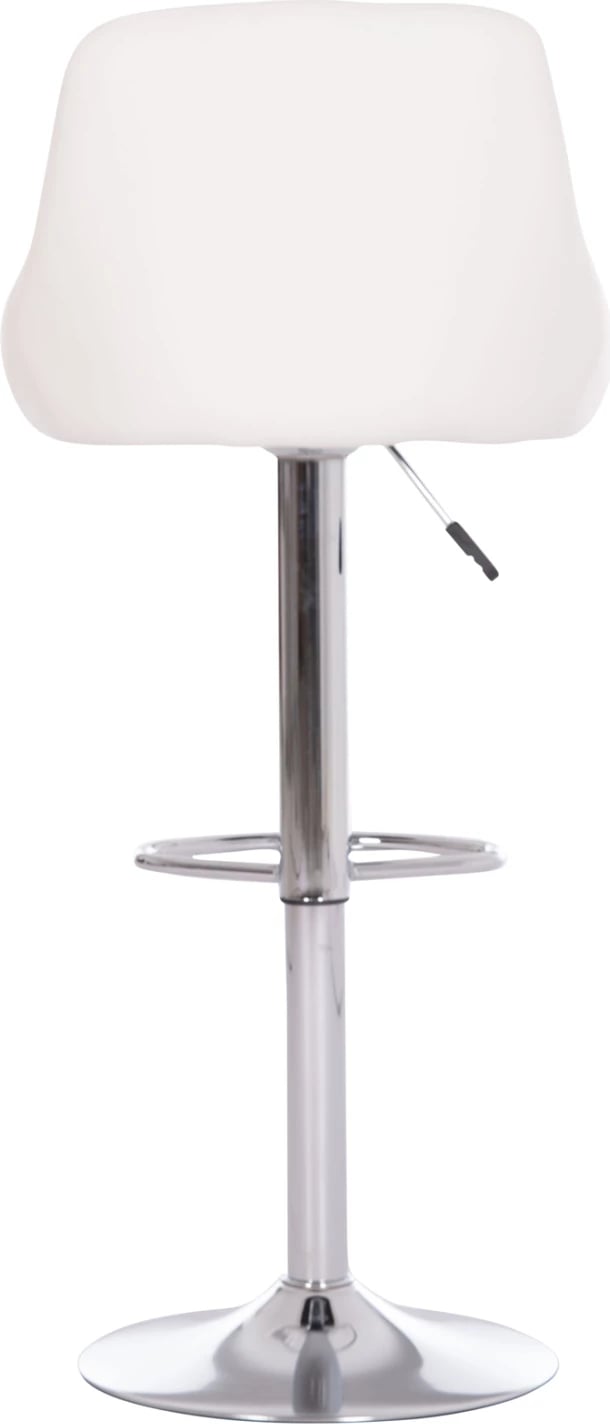 Karrige për bar ROSE, bazë kromi, lëkurë PU e bardhë, set prej 2 copësh, 48x45x105cm