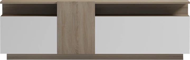 Komodë TV Vendora, ngjyrë sonoma-bardhë, 150x29.5x46.3cm