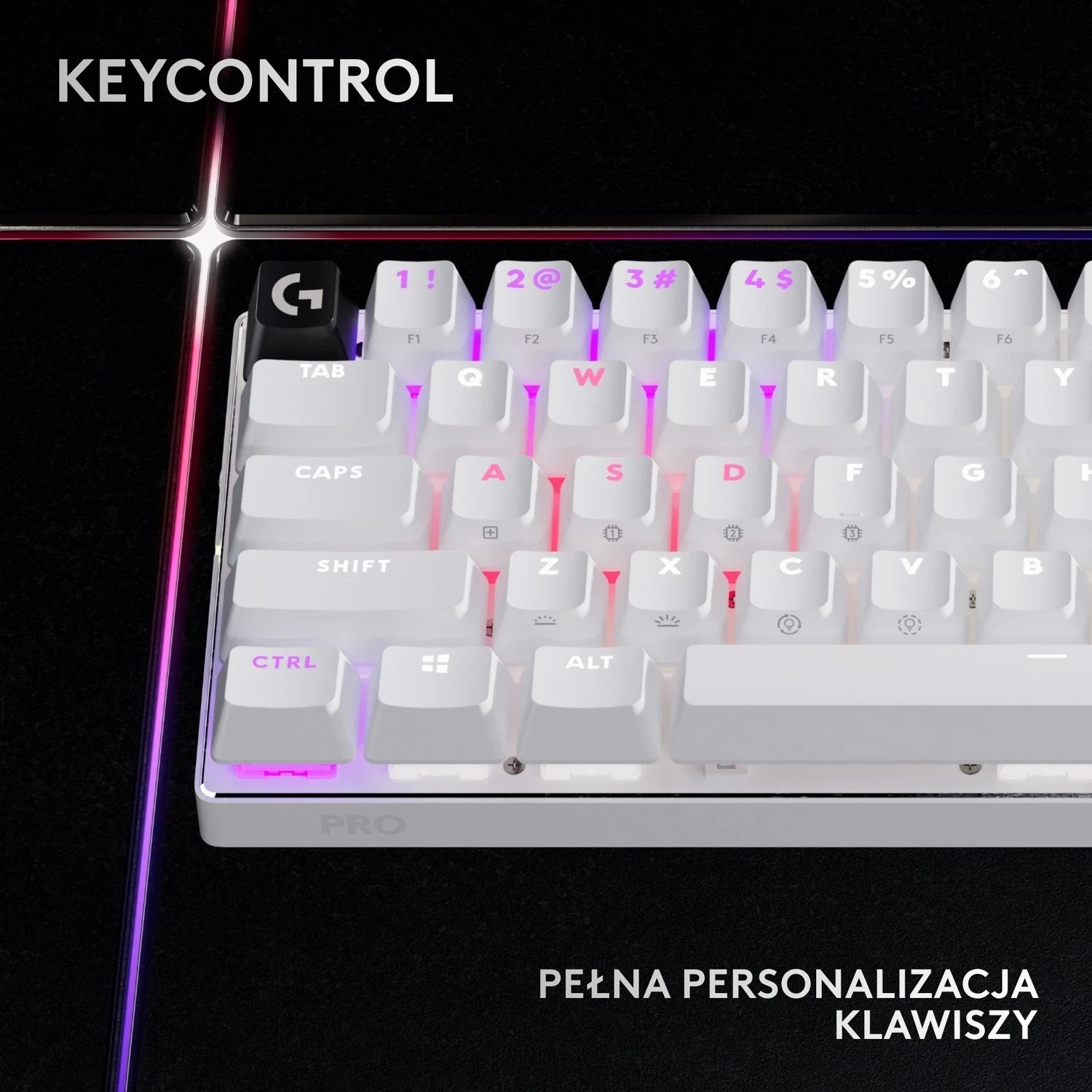 Tastierë Logitech G Pro X 60 Lightspeed, RGB, e bardhë