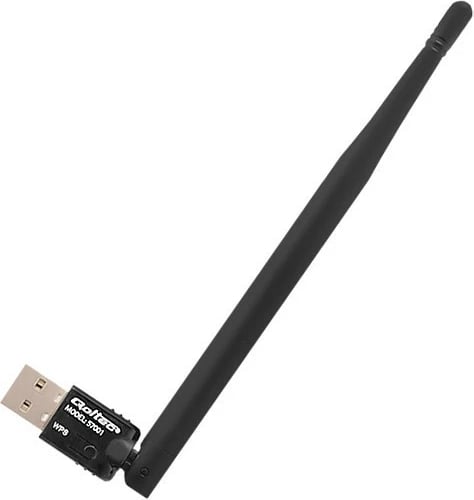 Adapter Wi-Fi USB Qoltec 57001 me antenë të jashtme, i zi