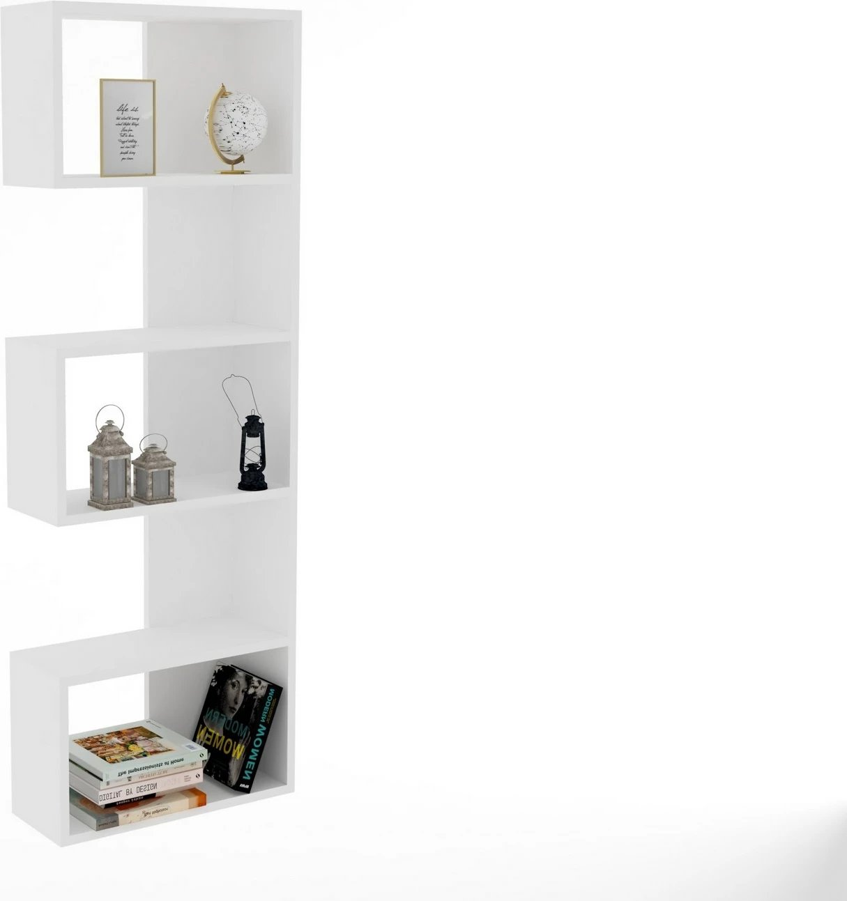 Raft librash Hanah Home, ngjyrë e bardhë, 52x150cm