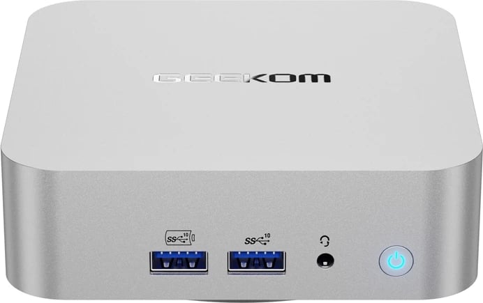 Kasë mini GEEKOM A8, Ryzen 9 8945HS, 32GB RAM, 2TB SSD, Windows 11 Pro, argjendtë