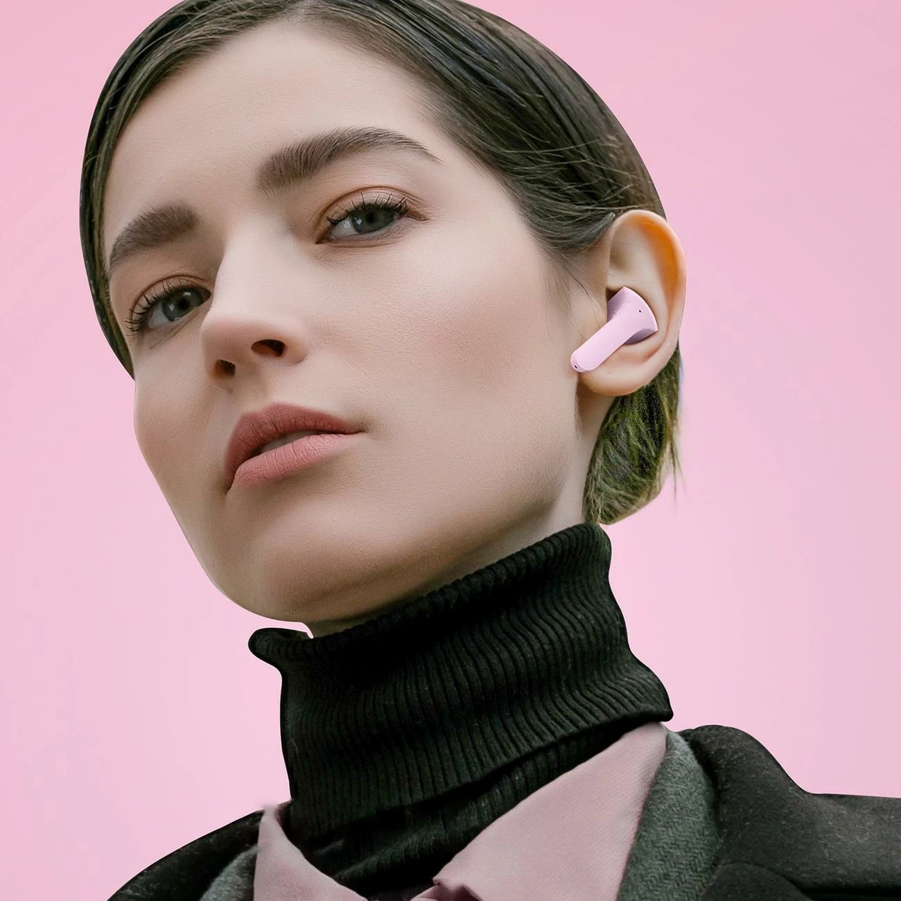 Kufje Acefast T6 TWS Bluetooth, in-ear, me ekran LED, rozë