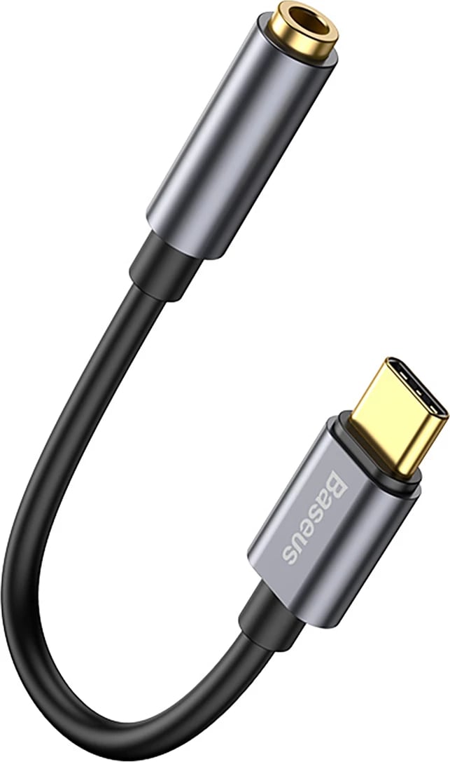 Adapter audio Baseus L54 CATL54-0G, USB-C në mini jack 3.5mm, DAC 24 bit 48 KHz, Gri