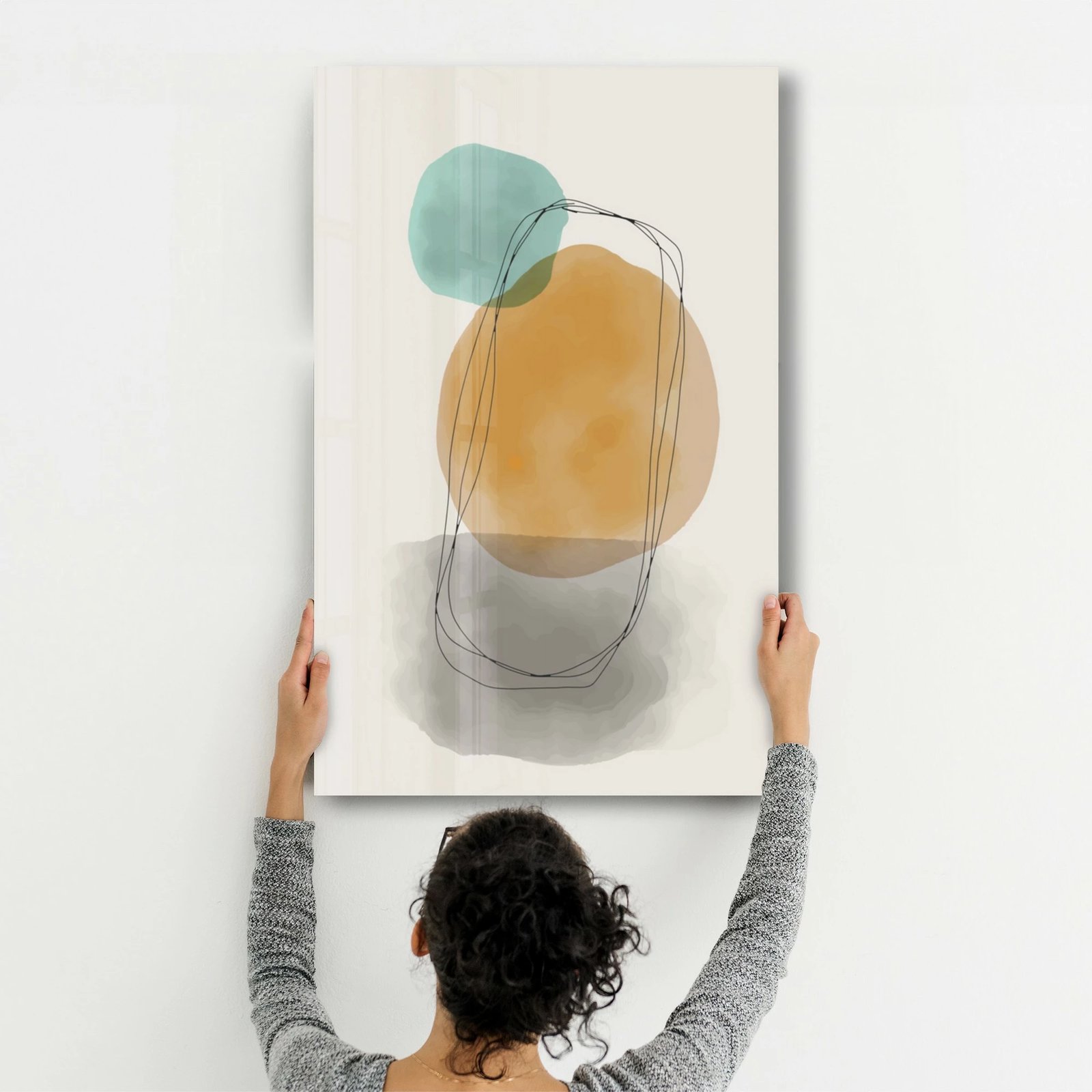 Pikturë dekorative prej xhami të temperuar, shumëngjyrëshe, CAM-1087, 46x72 cm