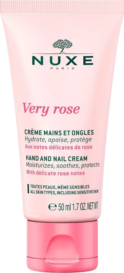 Krem për duar dhe thonj Nuxe Very Rose për femra, 50ml
