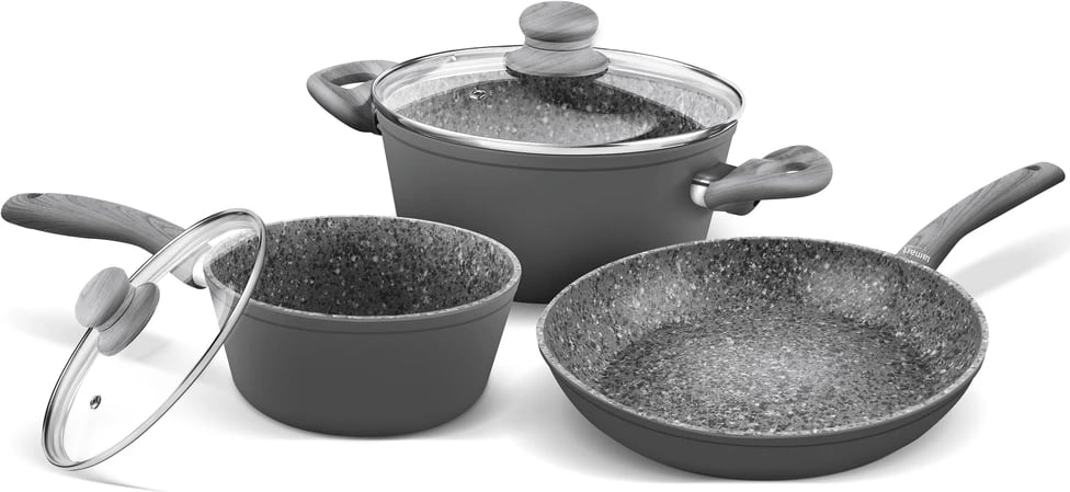 Set tenxhere Lamart LT1177, 5 pjesë, hirtë e errët