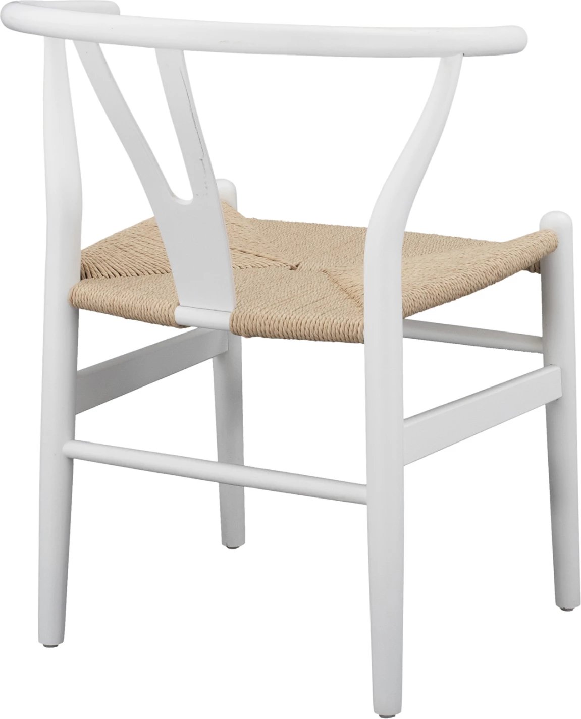 Karrige ngrënie BRAVE, dru ahu, ngjyrë e bardhë, litar bezhë, 54x57x74 cm