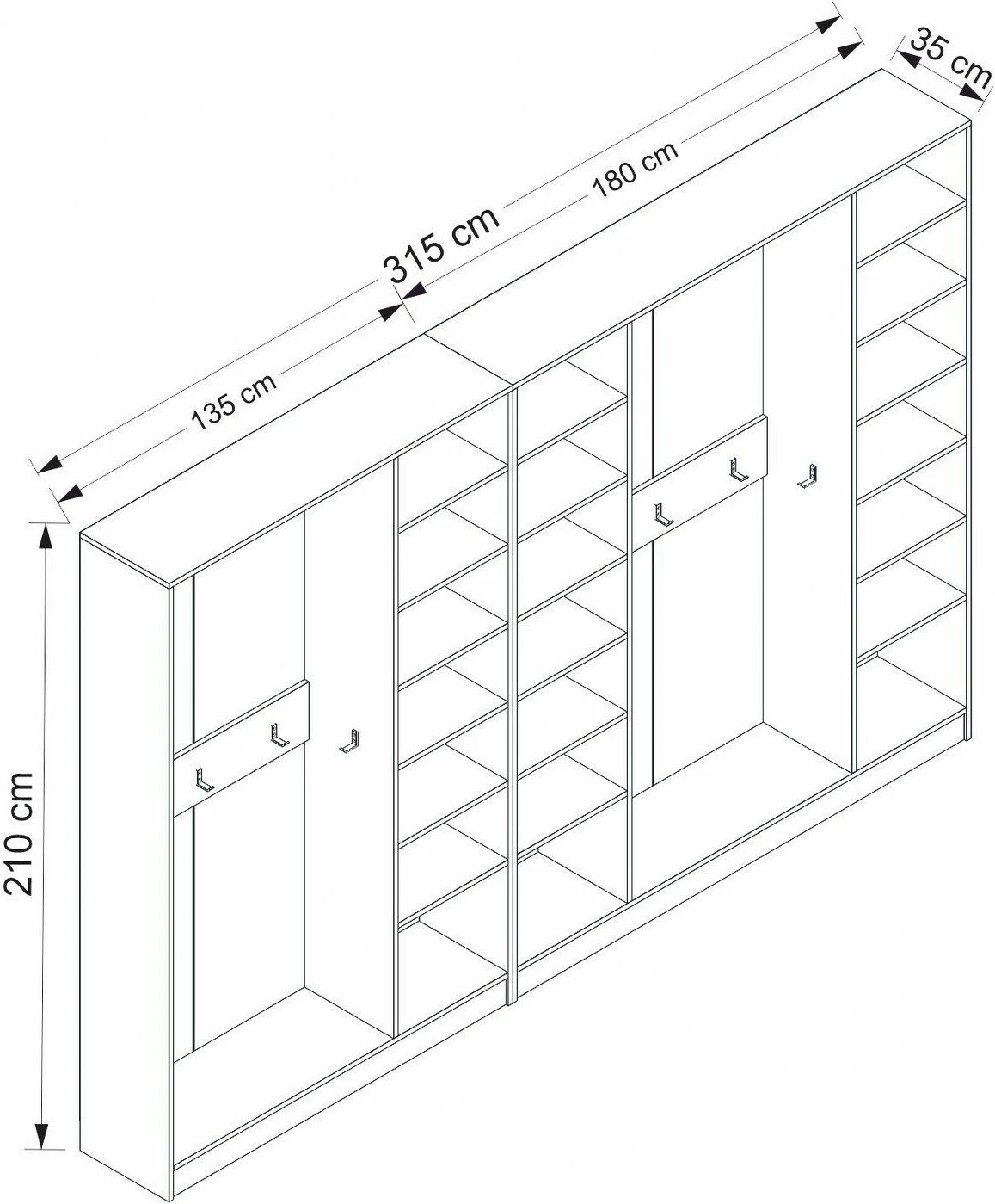 Stendë korridori, ngjyrë e bardhë, Skye Decor, Kale - 8125