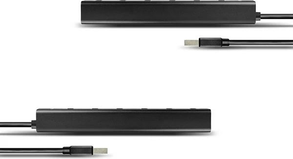 Hub USB 7-portësh AXAGON HUE-SA7BP, alumini, me adapter AC, i zi