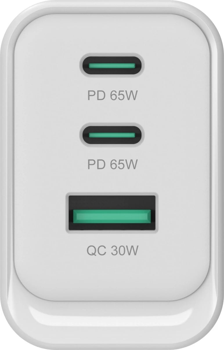 Karikues Conceptronic 3Port GaN, 2xUSB-C/1xA, 65W, i bardhë