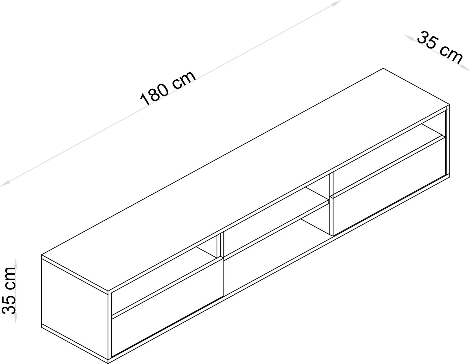 Komodë TV Hanah Home, ngjyrë lisi Sapphire Oak
