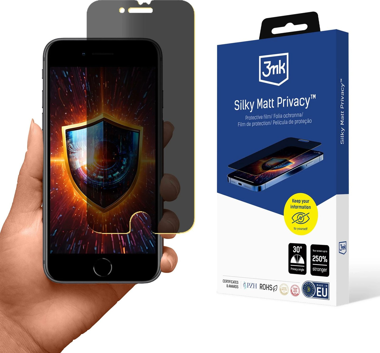Mbrojtës ekrani privatësie 3mk Silky Matt Privacy për iPhone SE 2020, Mat