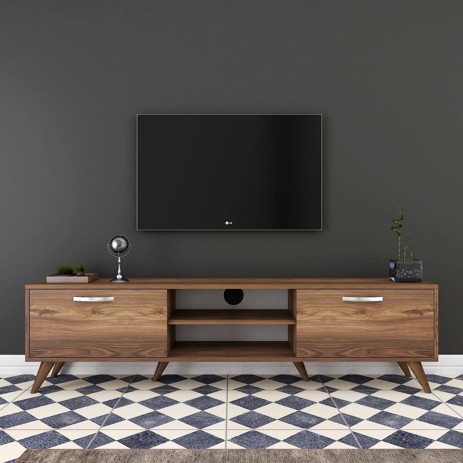 Komodë TV Hanah Home, A9 - 221, ngjyrë arre, 180x48.6x35cm Komodë TV Hanah Home, A9 - 221, ngjyrë arre, 180x48.6x35cm