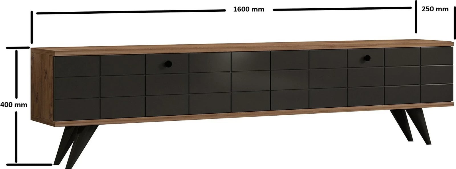 Komodë për TV Hanah Home, Alberi, ngjyrë Atlantic Pine dhe Antracite