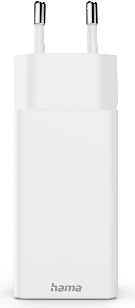 Karikues muri, Hama, 201996, GaN 65W PD/QC, 2x USB-C + 1x USB-A, i bardhë