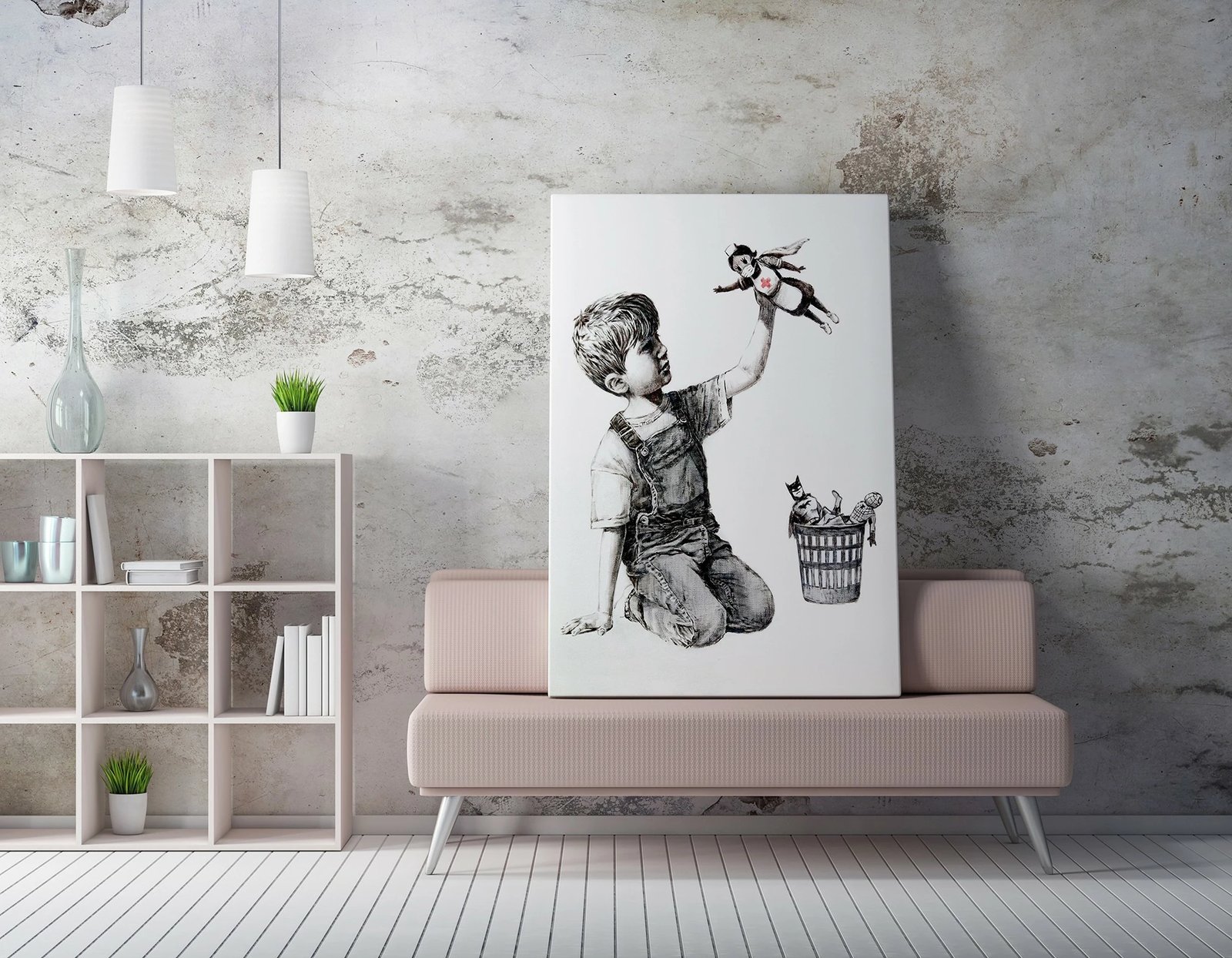 Pikturë dekorative në kanavacë, Banksy, shumëngjyrëshe, WY62, 50x70cm