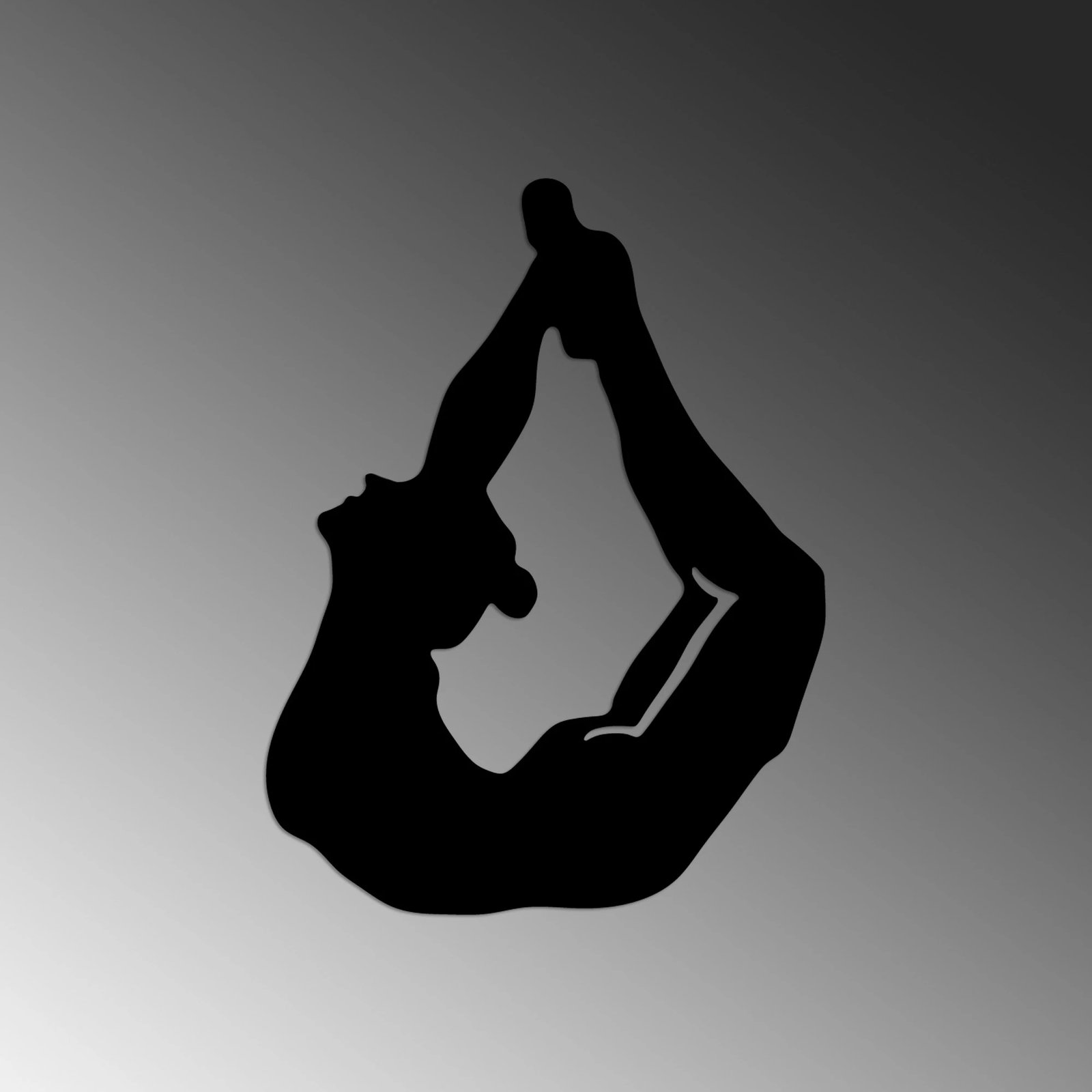 Aksesor dekorativ metalik për mur, Wallity Yoga 3, ngjyrë e zezë, 38x50cm