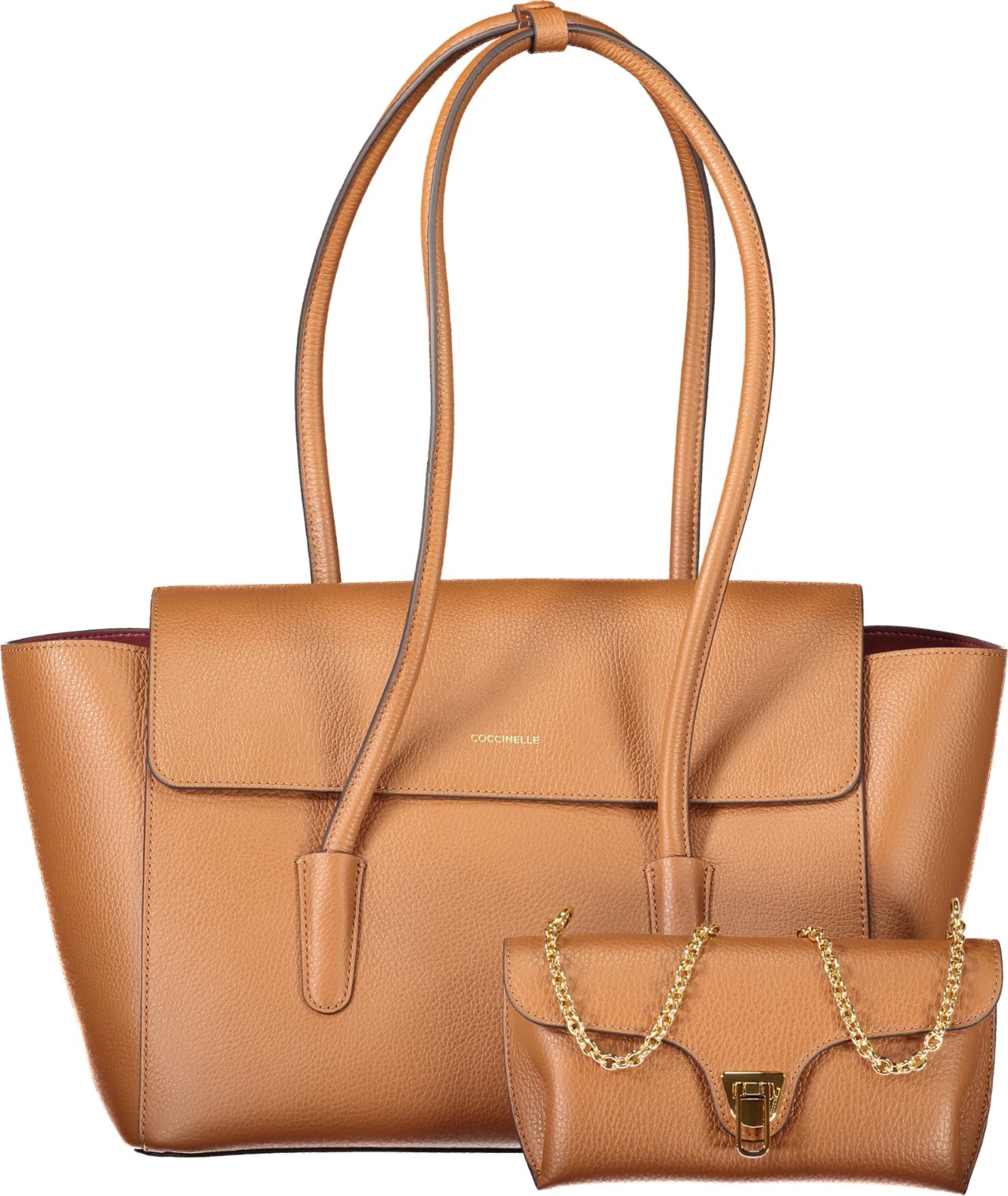 Çantë femra COCCINELLE Double Beat, kafe