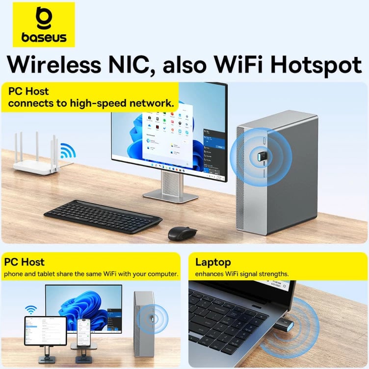 Kartë rrjeti USB Baseus BS-OH169, 300Mb/s, e zezë