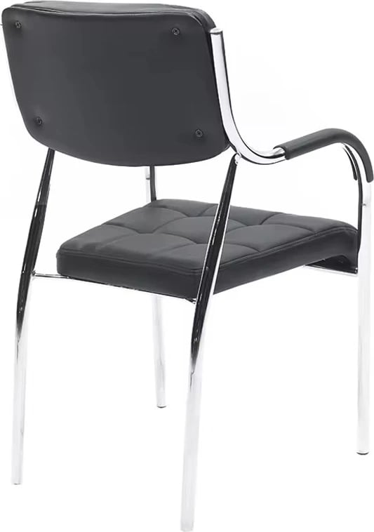 Karrige pritjeje e grumbullueshme Otlen, lëkurë sintetike e zezë, këmbë kromi, 47x45x87cm