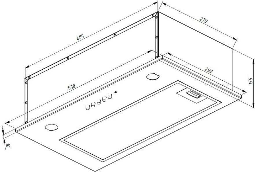 Okap Akpo WK-7 Micra, i integruar, inox