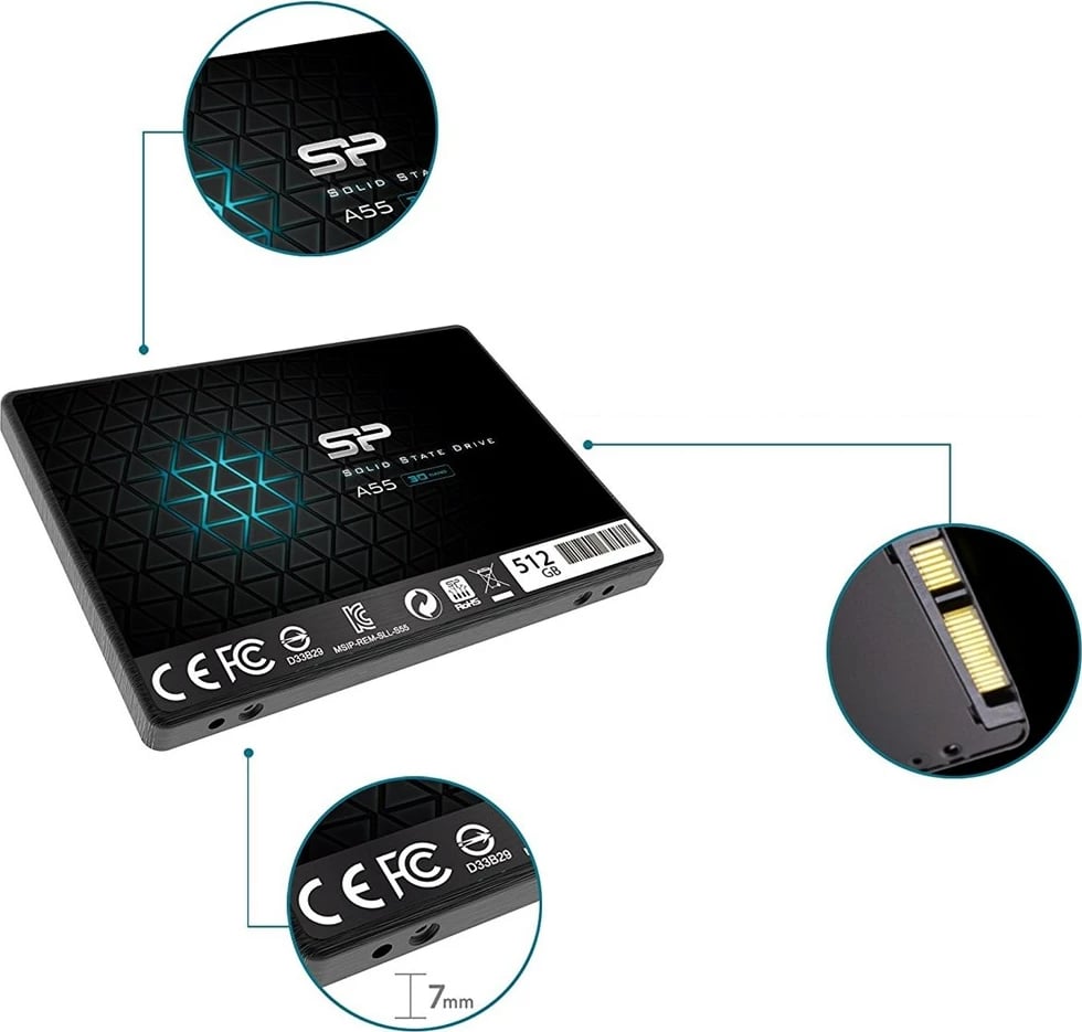 Disk SSD Silicon Power Ace A55, 2.5", 512GB