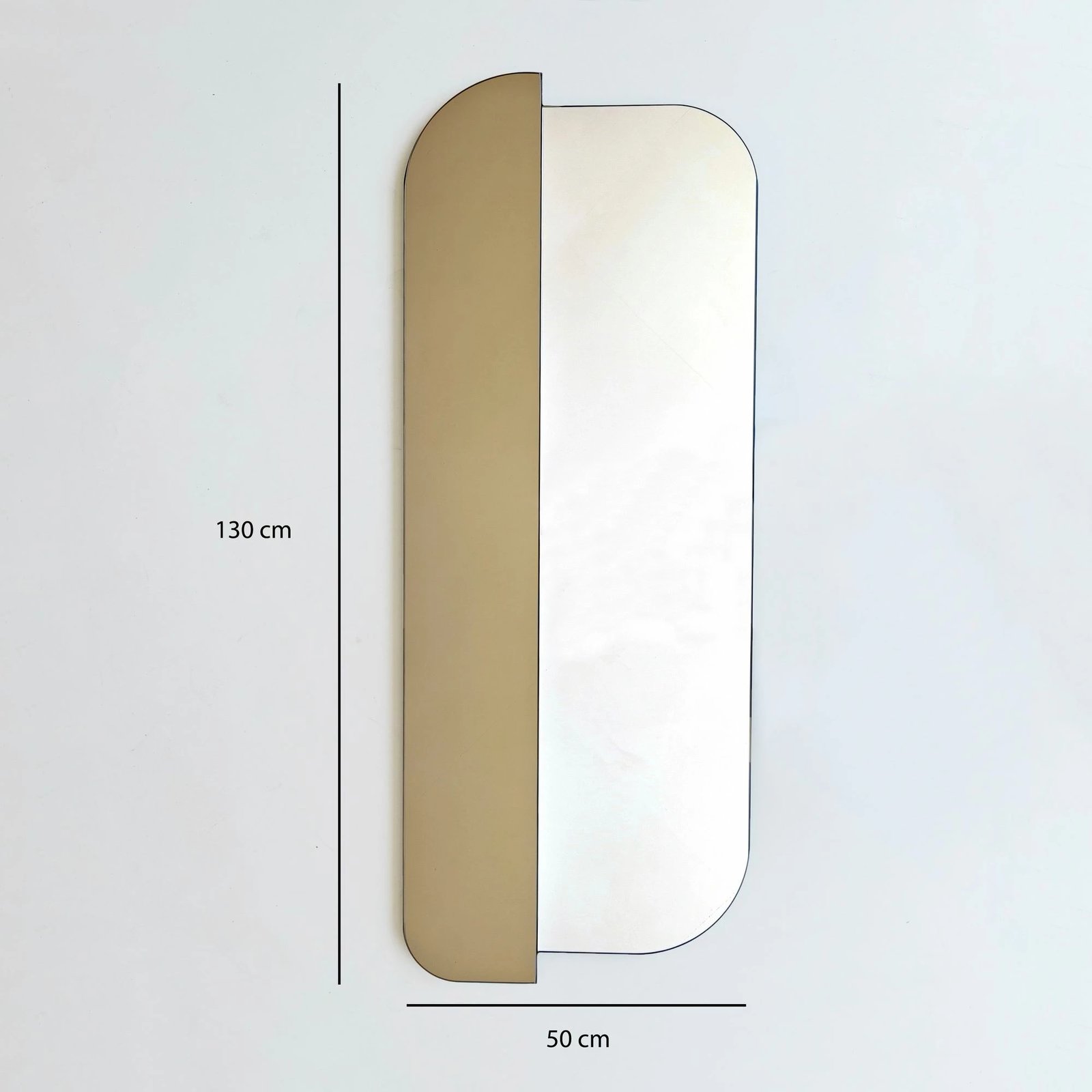 Pasqyrë dekorative Skye Decor, Day & Night, ngjyrë argjendi dhe bronzi, 50x130cm