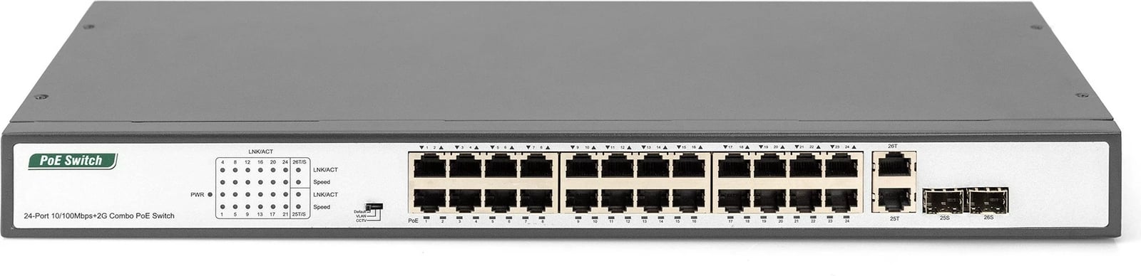 Switch Digitus 24 porta PoE, 370W, unmanaged, 1U, zi