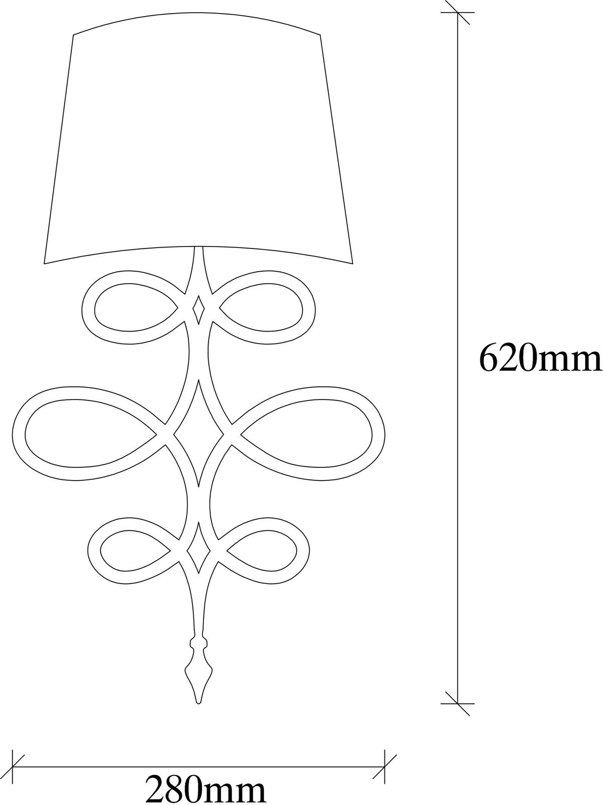 Llambë muri Opviq, Asaf - 6990, e bardhë dhe e zezë