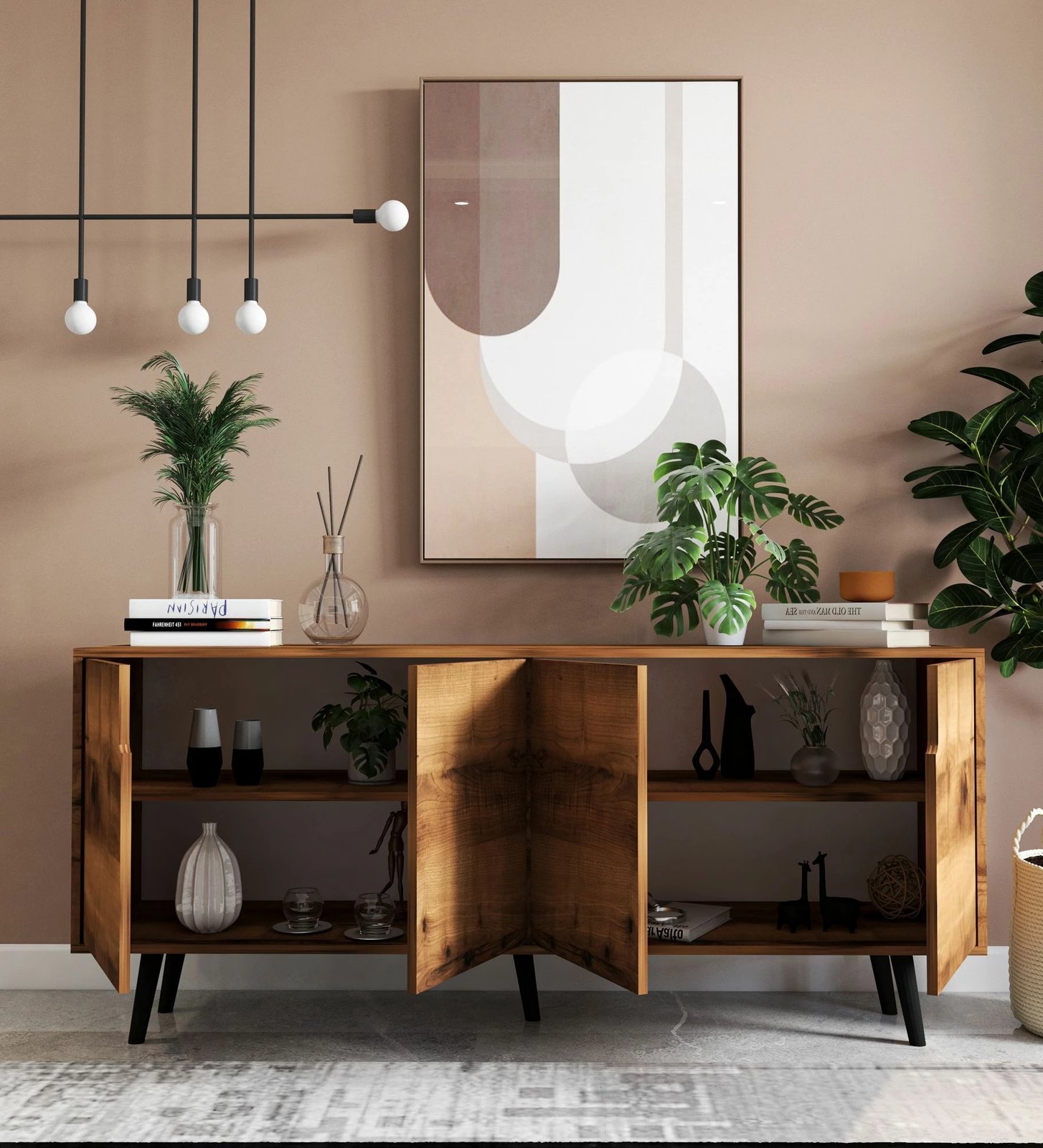 Konsolë moderne Skye Decor, Latina 180, ngjyrë arre