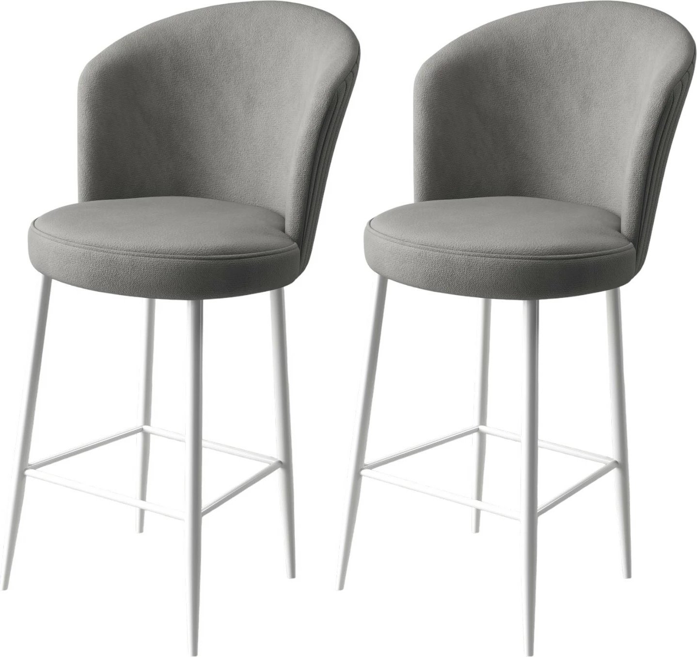 Set karrigesh për bar (2 copë), Hanah Home, Fora, gri, bardhë