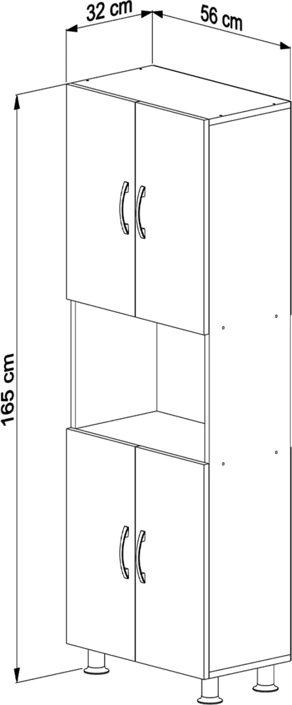 Mobilje kuzhine kabinet RAD FH18196.03 melaminë ngjyrë sonama-bardhë 56x32x165H cm
