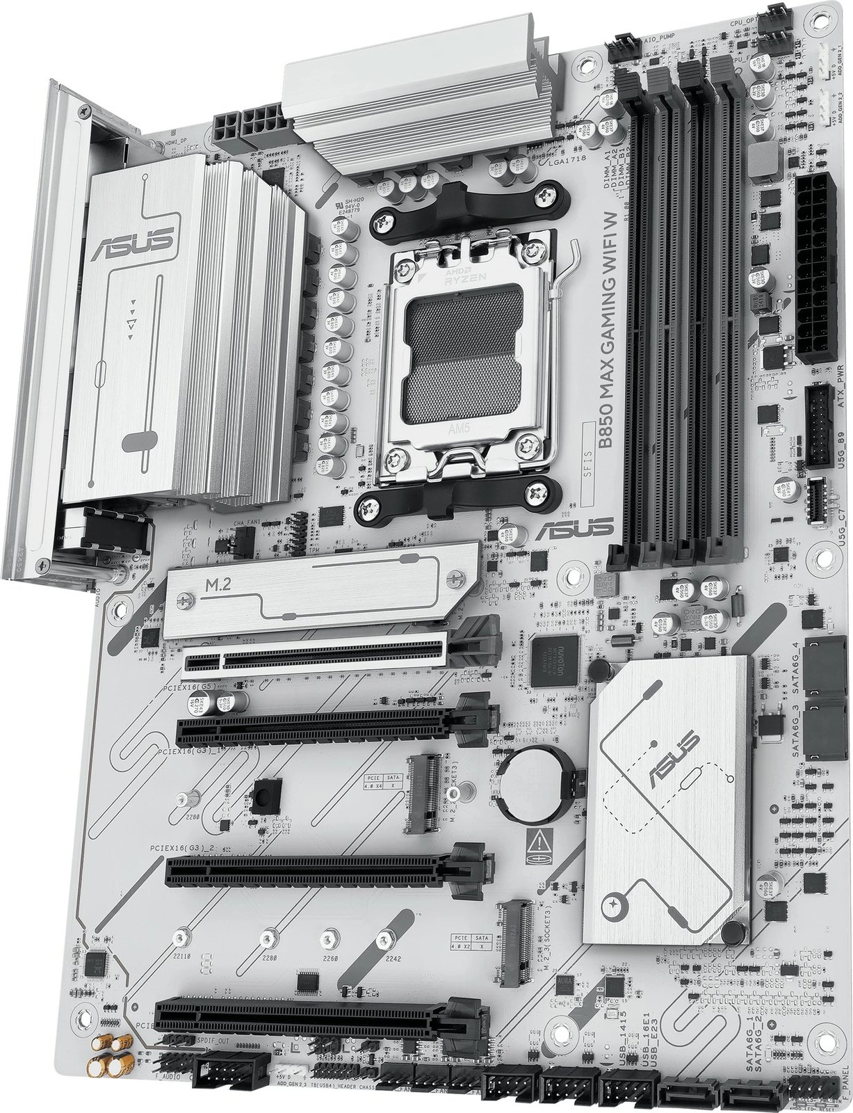 Pllakë amë ASUS B850 MAX GAMING WIFI W, Socket AM5, DDR5, Wi-Fi, e bardhë