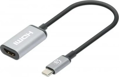 Kabllo USB-C në HDMI Manhattan, 4K@60Hz, 15cm, E zezë