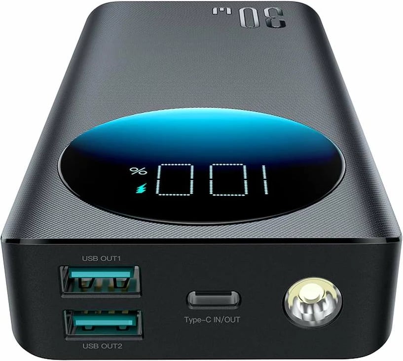 Powerbank Joyroom JR-PBF03, 30000mAh, 30W, me kabllo USB-A në USB-C, e zezë
