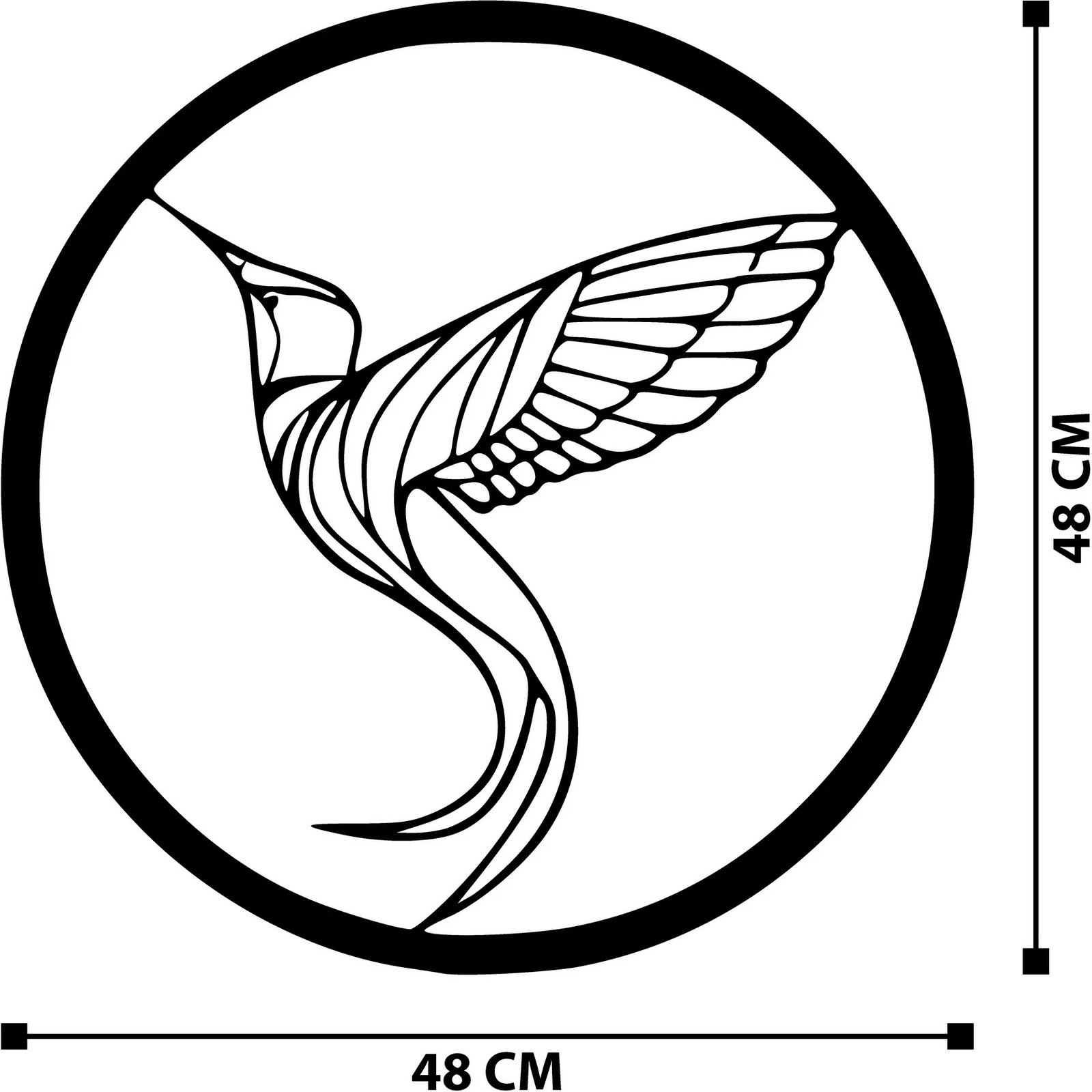 Aksesor dekorativ metalik për mur, Wallity, Payidar, ngjyrë e zezë, 48x48cm